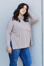 Load image into Gallery viewer, Zenana Full Size Slit High-Low Funnel Neck Top in Ash Mocha
