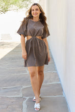 Load image into Gallery viewer, HEYSON Summer Field Cutout T-Shirt Dress in Taupe
