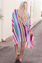 Load image into Gallery viewer, Bright Striped Side Slit Cardigan
