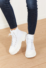 Load image into Gallery viewer, Berness Stick To It Platform Lace-Up Booties in White
