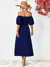 Load image into Gallery viewer, Off-Shoulder Balloon Sleeve Midi Dress
