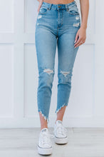 Load image into Gallery viewer, Muselooks Distressed Asymmetrical Raw Hem Skinny Jeans
