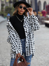 Load image into Gallery viewer, Houndstooth Side Slit Jacket with Breast Pockets
