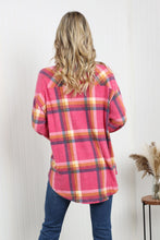 Load image into Gallery viewer, Zenana Pumpkin Spice Full Size Plaid Shacket in Fuchsia
