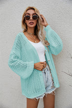 Load image into Gallery viewer, Openwork V-Neck Dropped Shoulder Cardigan
