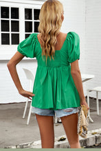 Load image into Gallery viewer, Notched Neck Smocked Babydoll Top
