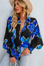 Load image into Gallery viewer, Printed Lantern Sleeve Button-Up Shirt
