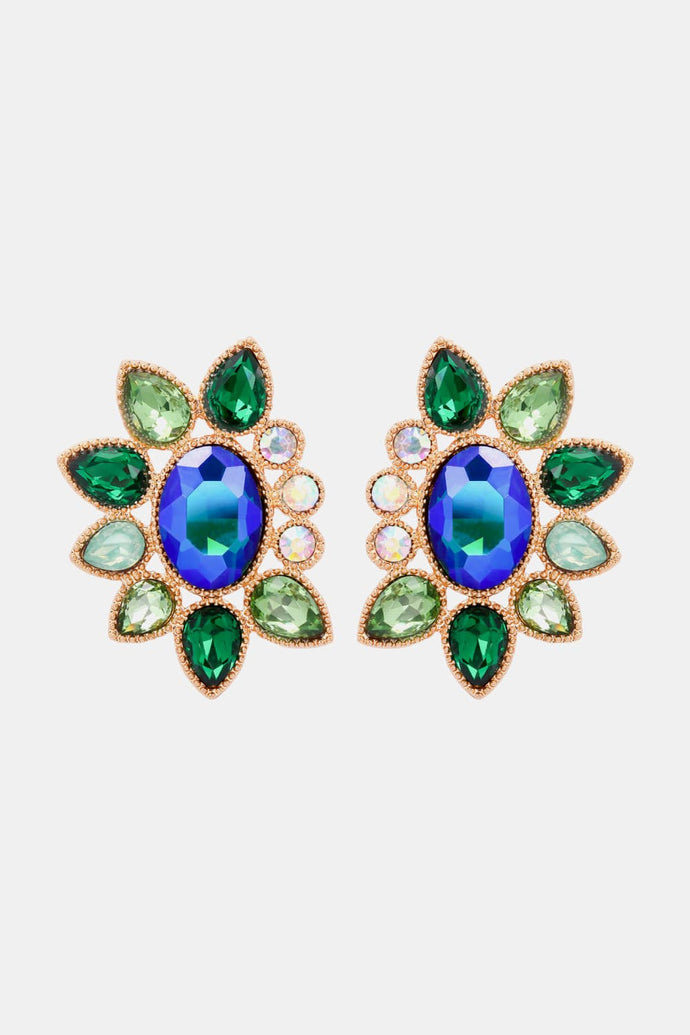 Geometrical Shape Glass Stone Dangle Earrings