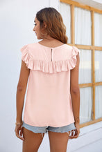Load image into Gallery viewer, Crochet Spliced Lace Ruffled Top
