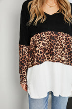 Load image into Gallery viewer, Culture Code Leopard Color Block Slit Tunic Top
