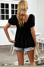 Load image into Gallery viewer, Notched Neck Smocked Babydoll Top
