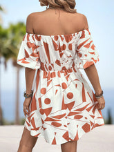 Load image into Gallery viewer, Printed Off-Shoulder Smocked Waist Dress
