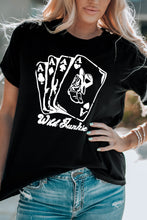 Load image into Gallery viewer, Poker Graphic Round Neck Short Sleeve Tee
