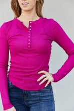 Load image into Gallery viewer, Zenana Half-Snap Waffle-Knit Top
