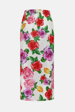 Load image into Gallery viewer, Floral Accordion Pleated Side Slit Midi Skirt

