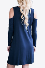 Load image into Gallery viewer, 875 Cold-Shoulder Long Sleeve Round Neck Dress
