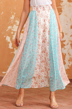 Load image into Gallery viewer, Floral Color Block Smocked Waist Maxi Skirt
