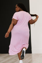 Load image into Gallery viewer, P &amp; Rose Plot Twist Full Size T-Shirt Dress with Pockets in Rose
