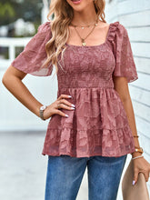 Load image into Gallery viewer, Smocked Square Neck Babydoll Blouse
