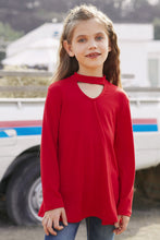 Load image into Gallery viewer, Girls Cutout Mock Neck Zip-Back Top
