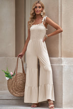 Load image into Gallery viewer, DIBS 6446 COLOR SIZE Tie-Shoulder Smocked Tiered Jumpsuit
