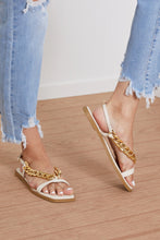 Load image into Gallery viewer, Fortune Dynamic Take A Chance Chain Detail Sandals
