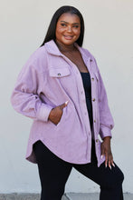 Load image into Gallery viewer, Heimish Full Size Button-Up Shirt Jacket in Purple
