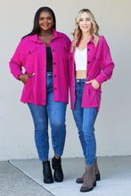 Load image into Gallery viewer, Zenana Full Size Jacquard Shacket in Magenta
