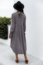 Load image into Gallery viewer, Solid Asymmetrical Patch Pleated Dress
