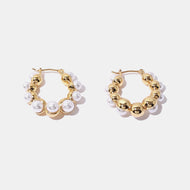 Blooming Beauties Pearl Hoop Earrings