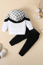 Load image into Gallery viewer, Baby Boy Checkered Color Block Hoodie and Joggers Set

