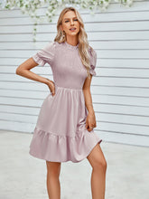 Load image into Gallery viewer, Smocked Short Flounce Sleeve Dress
