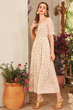 Load image into Gallery viewer, Floral Square Neck Sheer Flounce Sleeve Dress
