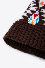 Load image into Gallery viewer, Geometric Pom-Pom Cuffed Beanie
