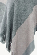 Load image into Gallery viewer, Color Block V-Neck Brushed Poncho
