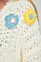 Load image into Gallery viewer, Petal Dew Flower Detail Button Front V-Neck Cardigan
