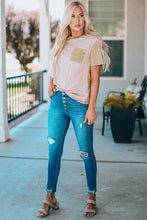 Load image into Gallery viewer, Striped Contrast T-Shirt with Breast Pocket
