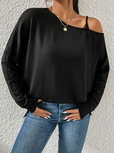 Load image into Gallery viewer, Heathered Asymmetrical Neck Slit Tunic Top
