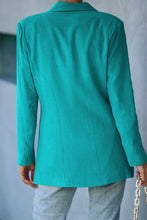 Load image into Gallery viewer, Double Take Double-Breasted Padded Shoulder Blazer with Pockets
