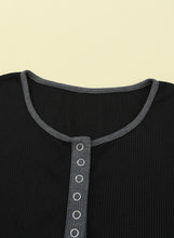 Load image into Gallery viewer, Elbow Patch Waffle Knit Henley Top
