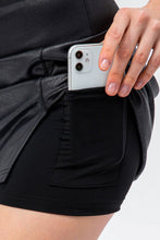 Load image into Gallery viewer, PU Leather Side Slit Athletic Skort
