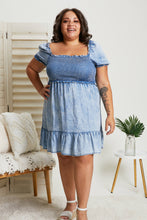 Load image into Gallery viewer, GeeGee Leading Lady Full Size Mineral Wash Chambray Dress
