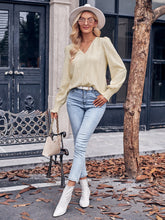Load image into Gallery viewer, V-Neck Puff Sleeve Blouse
