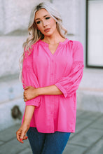 Load image into Gallery viewer, Polka Dot Three-Quarter Puff Sleeve Blouse
