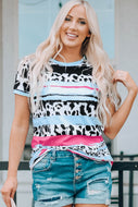 Animal Print Round Neck Tee Shirt