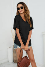 Load image into Gallery viewer, V-Neck Side Ruched Tee

