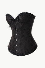 Load image into Gallery viewer, Full Size Jacquard Bow and Ruffle Trim Corset
