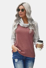 Load image into Gallery viewer, Contrast Striped Turtle Neck Tee
