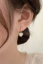Load image into Gallery viewer, Rhinestone Heart Hoop Earrings
