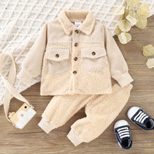 Load image into Gallery viewer, Baby Spliced Sherpa Jacket and Pants Set
